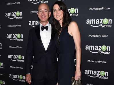 Jeff Bezos with wife at Amazon event