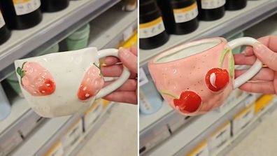 Kmart strawberry and cherry mugs