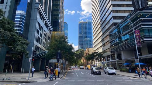 A near deserted Brisbane CBD pictured during the pandemic.