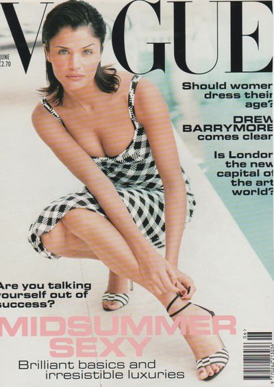 Helena Christensen on the cover of <em>British Vogue</em>, June 1995