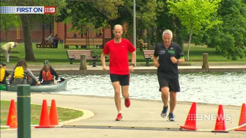 Russell Winwood has trained with Olympian Steve Moneghetti. (9NEWS)