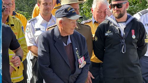 Jack Bartlett, 99, a veteran from NSW Central Coast and the Anzac Day celebrations at his Avoca home.
