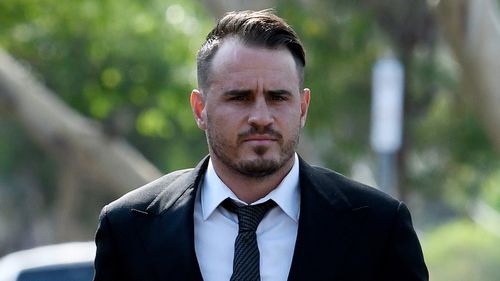 Wests Tigers star Josh Reynolds arrives at Sutherland Local Court today.