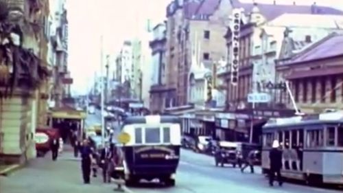 BRISBANE: Peak hour traffic, 1940s style