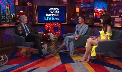 Victoria Beckham appeared on Watch What Happens Live with Andy Cohen alongside Anne Hathaway