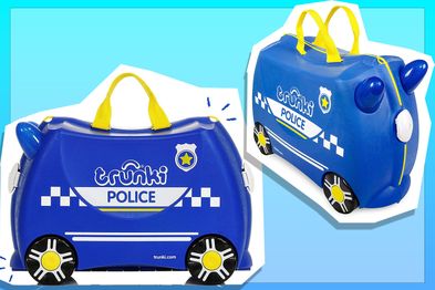 Trunki Children's Ride-On Suitcase Percy Police Car, Blue