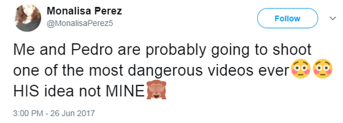 Ms Perez tweeted her plans for the video on June 26. (Twitter)