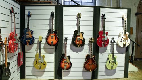 Guitars owned by actor Russell Crowe. (AAP)