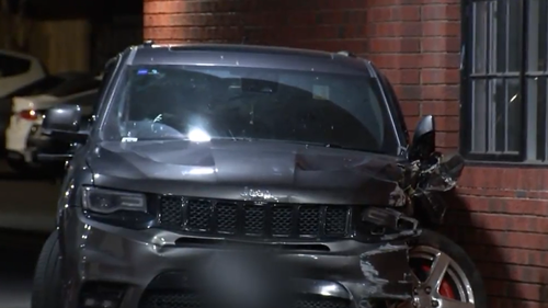 The allegedly stolen Jeep was seen with damage to the body outside a motel.