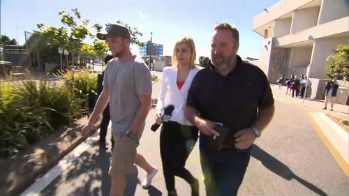 Two male friends and a female were in court to support the embattled suspended mayor. Picture: 9NEWS