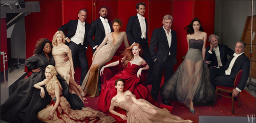 This year's star-studded Vanity Fair Hollywood cover features some of entertainment's biggest names - and a Photoshop fail (Vanity Fair).