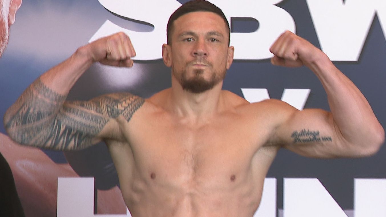 Sonny Bill Williams at Friday&#x27;s weigh in.