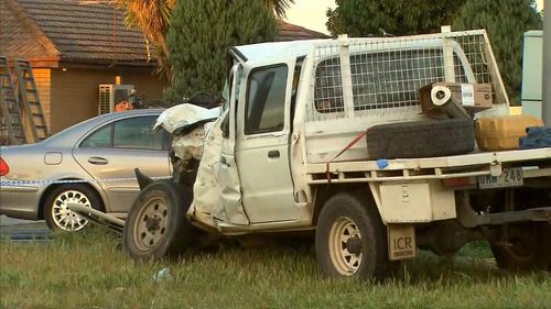 The ute driver has been taken to hospital with critical injuries. 