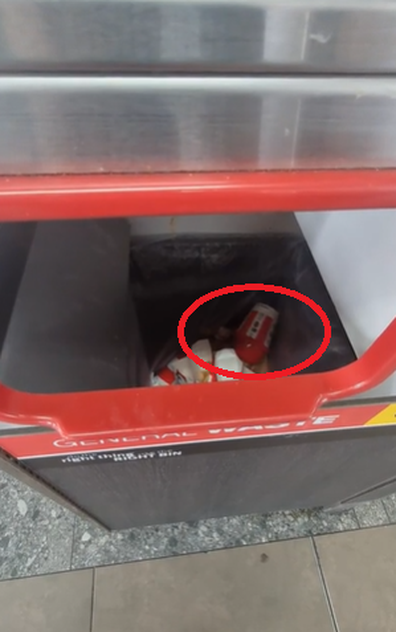 KFC recycle bin problem shared by customer on Reddit
