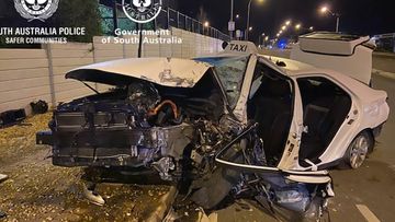 SA police and paramedics were called to the corner of Seaford Road and Main South Road after a vehicle collided with a brick wall of a business.