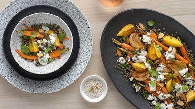 Recipe: <a href="http://kitchen.nine.com.au/2018/02/28/11/55/dutch-carrot-and-lentil-salad-recipe" target="_top" draggable="false">Carrot and lentil salad</a>