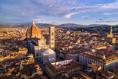 Aerial View of Duomo of Santa Maria del Fiore at Sunset - Firenze - Italy