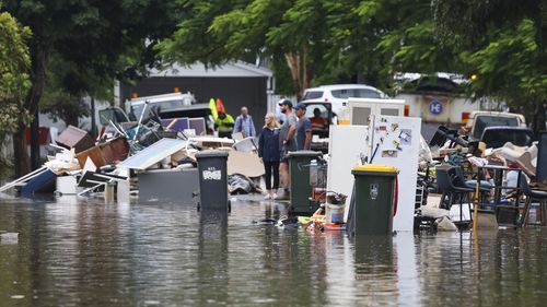A flooded Vincent Street, Auchenflower in Brisbane, Australia. 