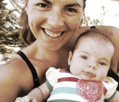Samantha Payne with her son as a baby
