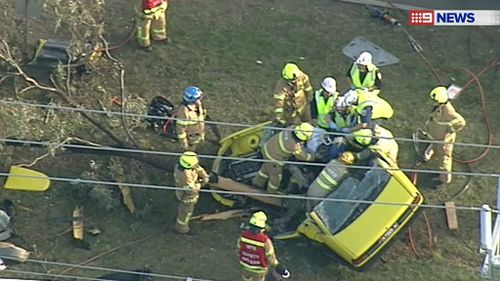The man was transported to Royal Melbourne Hospital by ambulance. (9NEWS)