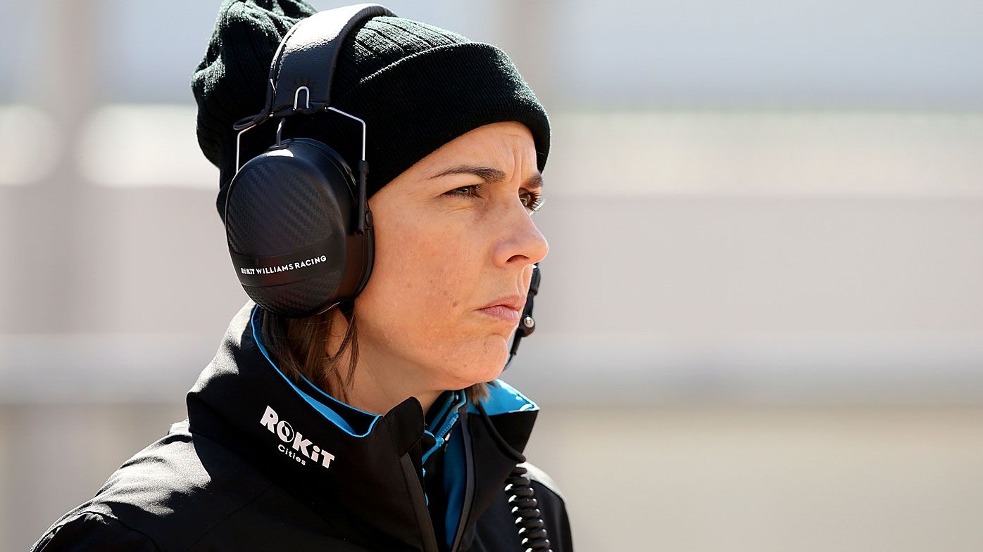 Williams Deputy Team Principal Claire Williams looks on in the Pitlane during Day One of F1 Winter Testing