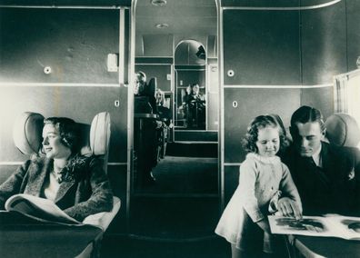 Passengers on board Qantas' Empire Flying Boats back in 1938.