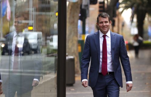 Mike Baird arrives to the NSW Parliament building to give evidence today. Picture: AAP