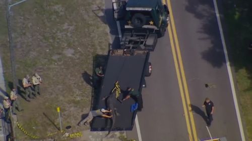 Body found in the jaws of an aligator.