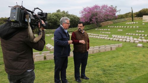 Behind the scenes with Mark Burrows in Gallipoli. 