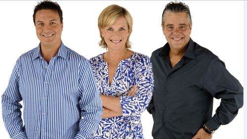 Rebecca Wilson with her former Vega 95.3 breakfast show co-hosts Tony Squires and Mikey Robins.