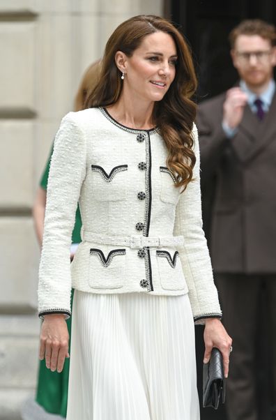 Catherine, Princess of Wales smiles as she departs the reopening of the National Portrait Gallery on June 20, 2023 in London 