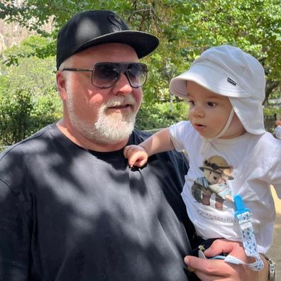 Kyle Sandilands with son Otto. 