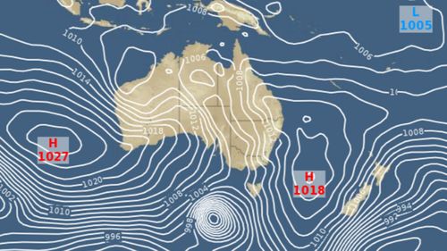 Australia forecast map Saturday at 3:29AM