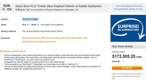 $1,000 per minute: what one keen punter paid for a Superbowl ticket