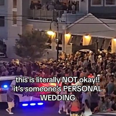 Crowds gather outside Jack Antonoff's wedding rehearsal dinner, with Taylor Swift inside