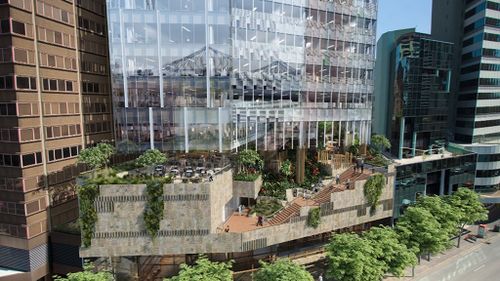 The new park will be nestled between skyscrapers on Queens Street. (9NEWS)