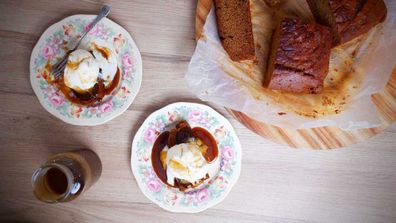 Classic sticky date pudding with very necessary hot butterscotch sauce