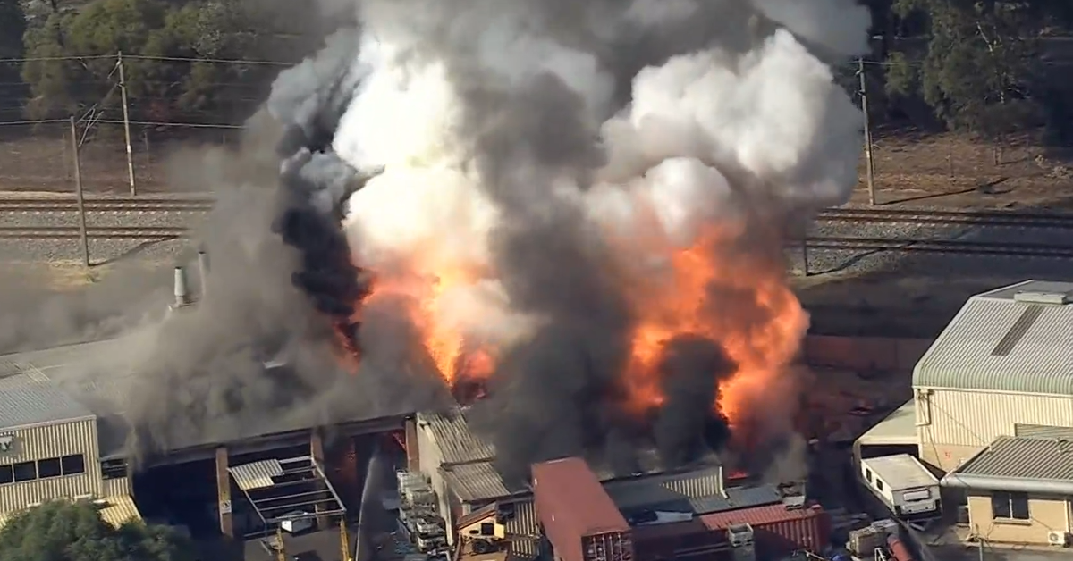 Residents forced inside as massive battery fire breaks out