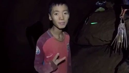One of the boys trapped in the cave, in a photo taken last week. Picture: Supplied