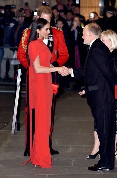  Duke of Sussex and Meghan, Duchess of Sussex arrive to attend the Mountbatten Music Festival at Royal Albert Hall 