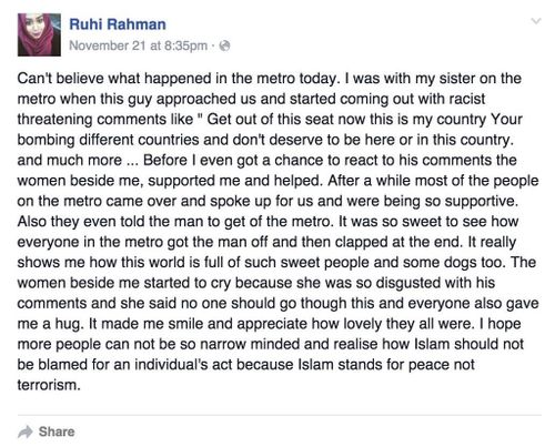Ruhi's Facebook post detailing the ordeal. (Facebook)