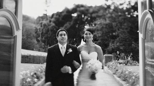 Rye Hunt giving his sister Romany away on her wedding day. (Romany Brodribb)