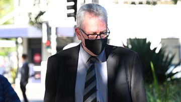 Former deputy principal Damian Wanstall arrives at the Parramatta District Court to be sentenced for using a carriage service to procure a child under 16 for sexual activity, in Sydney. July 25, 2023