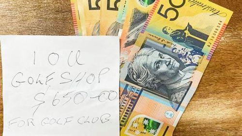 Staff from the Helensvale Golf Course today received the full amount for the stolen club as well as a "IOU" letter in the mail – supposedly from the bandit. 