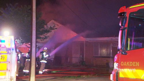 A father has told of his family's close-call with a blazing inferno that has destroyed his house. Picture: 9NEWS.