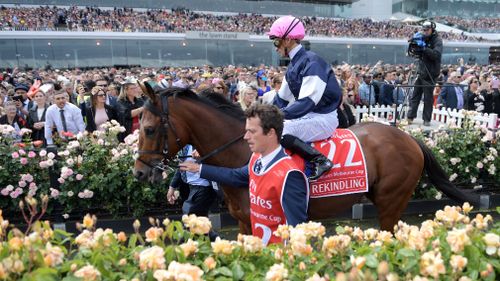 It is Brown's second Melbourne Cup win. (AAP)