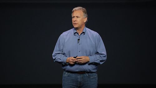 Phil Schilling at the launch of the new iPhone.