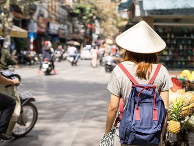 Tourist shopping in Vietnam