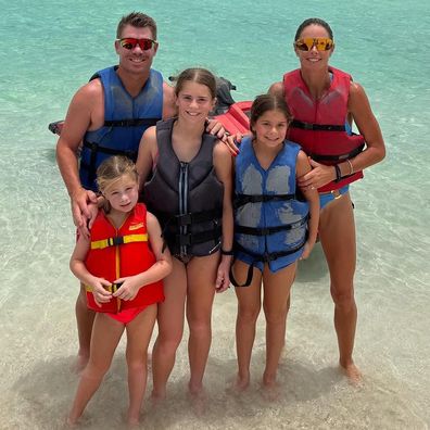 Candice Warner with David Warner and their kids