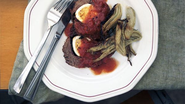 Baked fennel with falsomagro